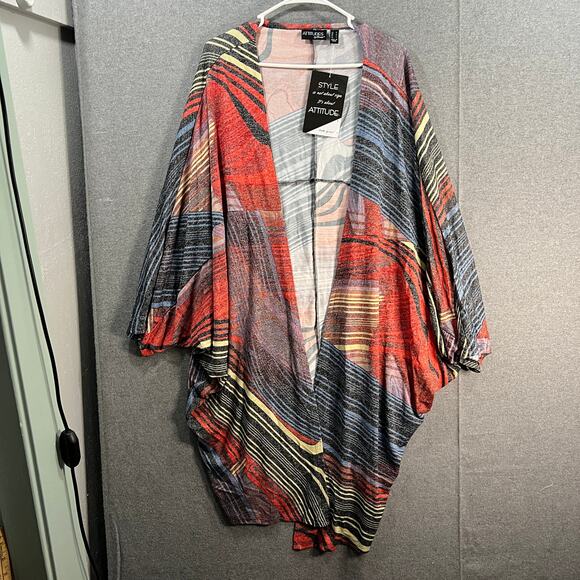 Attitudes by Renee Global Illusions Casknit Cocoon Cardiga Honey Swirl, Medium - Picture 1 of 12